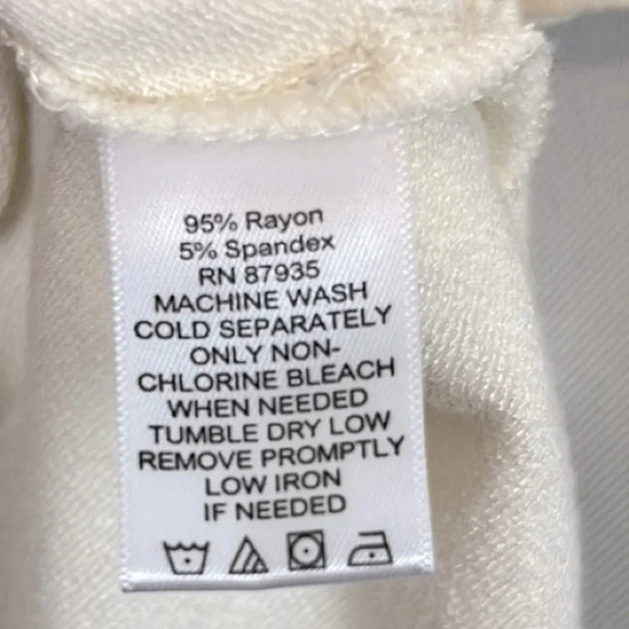 LOGO Lounge Cream Handkerchief Hem V-Neck Top Size L - Picture 5 of 5